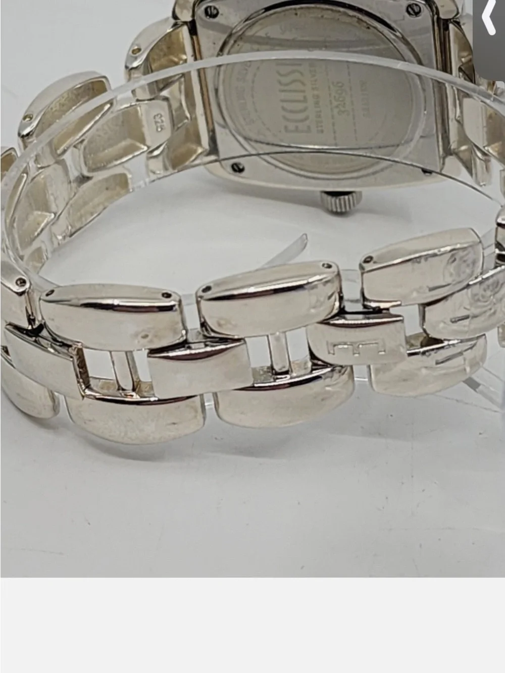 💜 SOLID SILVER Ecclissi 925 Sterling Silver Case & Band Quartz Watch 35mm